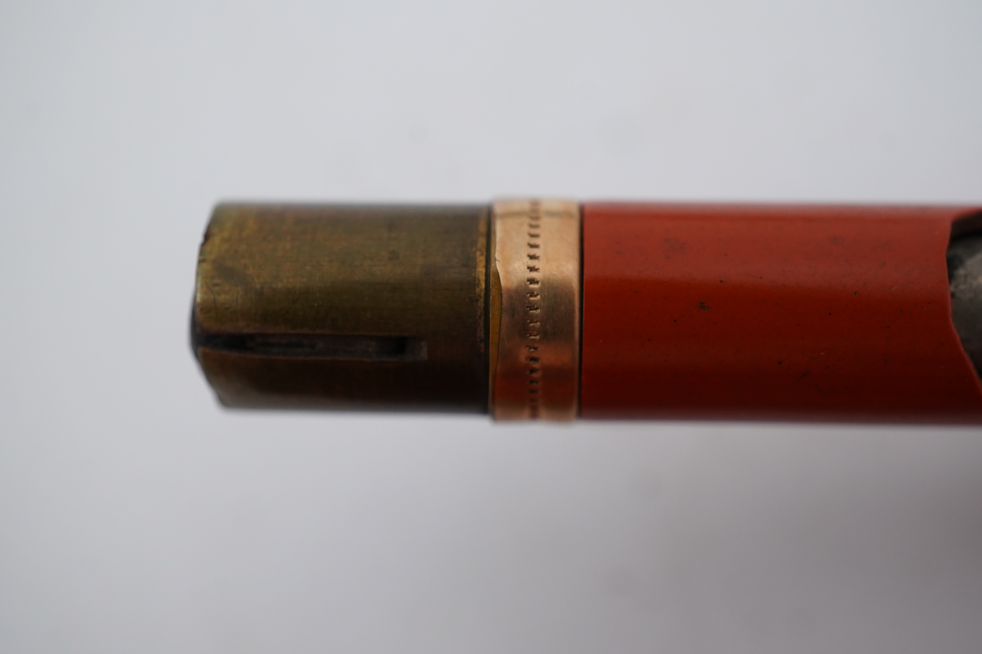 A Parker Duofold Lucky Curve fountain pen, and matching propelling pencil. Condition - poor